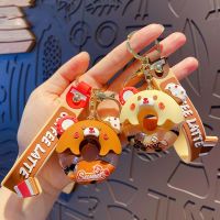 【YD】 Color Donut Chain Floating Quicksand Keychain Couple Pendant