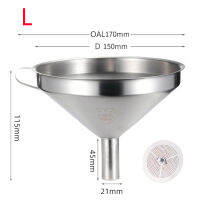 Size With Large Thickened Filter Diameter Removable Funnel Steel Stainless