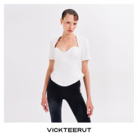 VICKTEERUT (ราคาปกติ 6,950-.) Short Sleeve Bustier Blouseเสื้อแขนสั้น เข้ารูป