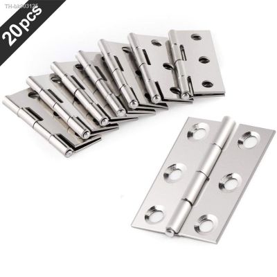 ⊕☒⊕ 20 Pcs Hardware Stainless Steel Hinges Door Connector Drawer 6 Mounting Holes Durable Furniture Bookcase Window Cabinet Home