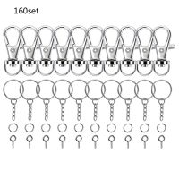 160 Pcs Silver Color Swivel Snap Hook and Key Rings with Chain and Jump Rings for Keychain Lanyard DIY Jewelry