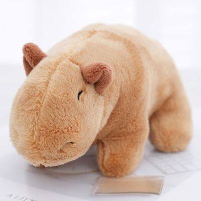 Hot N80C การ์ตูน Plush ของเล่นสมจริง Capybara สาวน่ารักตุ๊กตาสัตว์ Huggable