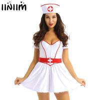 Nurse Dress Uniforms Women Adults Naughty Nurse Doctor Costume Halloween Sexy Maid Cosplay Outfits Fantasias Clubwear Set