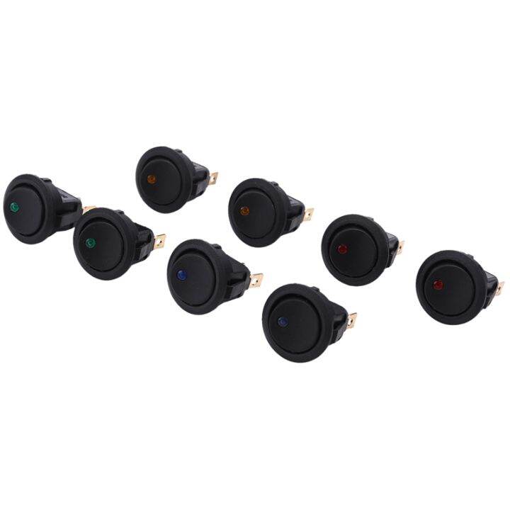 8pcs-led-dot-light-12v-car-auto-boat-round-rocker-on-off-toggle-spst-switch