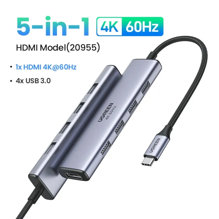 UGREEN USB C HUB 4K60hz USB C To 2Xhdmi 2.0 RJ45 USB 3.0 PD Adapter For ...