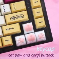 4In 1อุ้งเท้าแมว Corgi Keycap สำหรับคีย์บอร์ดแบบกลไกเอบีเอสคีย์หมวกกุญแจเชอร์รี่สวิตช์ Mx Alice80 JJK84 IK75โปรพีซีกำหนดเอง