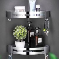 Punch-free Bathroom Triangle Rack Wall-mounted Aluminum Alloy Corner Rack Shampoo Bath Milk Cleanser Shower Storage Rack