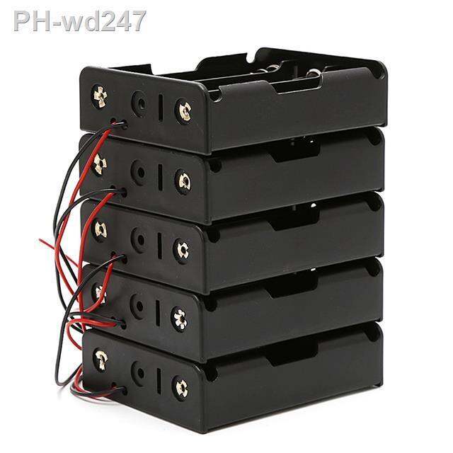 5-pcs-3x18650-rechargeable-battery-3-7v-clip-holder-box-case-with-wire-lead