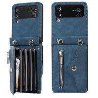 YIQIAN สําหรับ Samsung Galaxy Z Flip 4 Zipper Wallet เคสโทรศัพท์, ที่วางการ์ดขาตั้งมัลติฟังก์ชั่นสายคล้องคอผู้หญิงและเด็กหญิงแฟชั่นพลิกเคสสําหรับ Samsung Z Flip 4