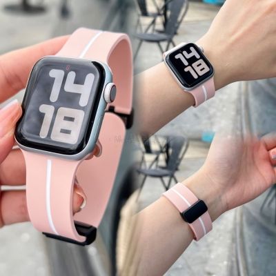 【July】 ins is suitable for with Applewatch8 two-color silicone buckle sports iwatch76se men and women