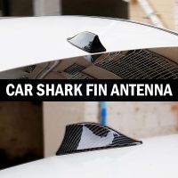 ♘▫ Car Radio Shark Fin Car Shark Antenna Cover Sticker Style AM Aerial Roof FM Amplifier Base Signal Antenna Fiber Carbon O0R6