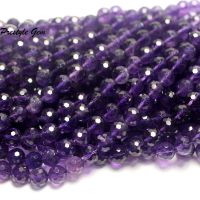 Meihan Free shipping natural  A+ 8mm Amethyst faceted round loose beads for jewelry making design or gift Professional Audio Accessories