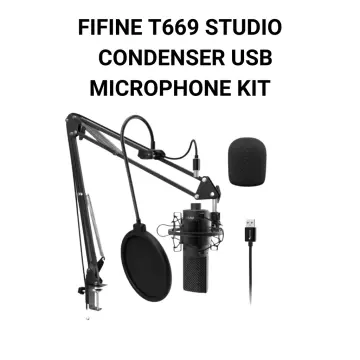 Fifine T688 Microphone Bundle - K688 USB/XLR Microphone - Dynamic Mic -  Black