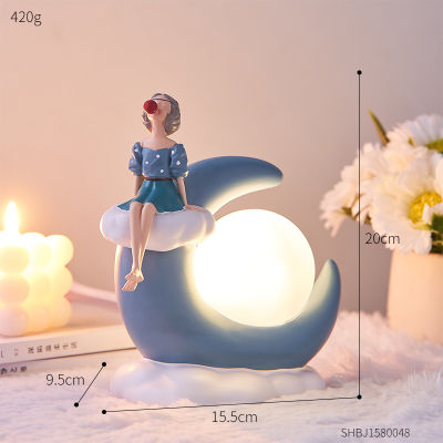 Fairy Girl Statue Night Light Christmas Decorations Nordic Home Decor Girl Bedroom Desktop Decoration Accessories Birthday Gift