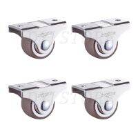 2/4Pcs Multi-size Mini Fixed Wheels Heavy Duty Non Swivel Casters with Metal Top Plate for Carts Storage Rack Workbench