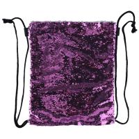 Women Sequin Drawstring Bag Polyester Glitter Shoulder Bag Shopping Travel Bags