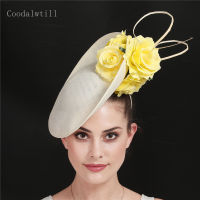 Gorgeous ผู้หญิงงานแต่งงานดอกไม้ fasinator หมวกแฟชั่น Fedora หมวก handmade โอกาส millinery หมวก Big DERBY headpiece อย่างเป็นทางการ dres อื่นๆ Organizer