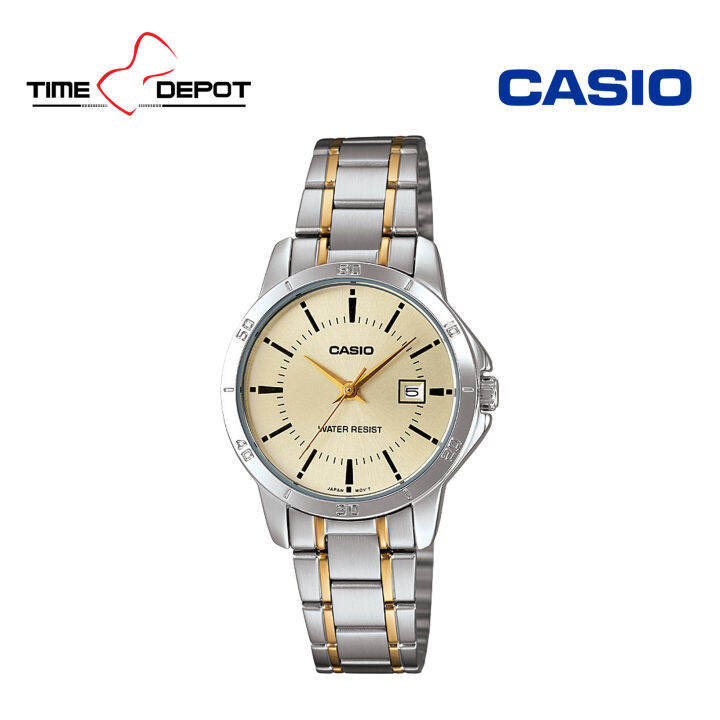 Casio LTPV004SG9AUDF TwoTone Stainless Steel Metal Strap Watch For