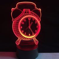 【SALE】 rettceltuter1983 โคมไฟนาฬิกาปลุกไฟ LED กลางคืน3มิติสำหรับเด็กโต๊ะ USB โคมไฟโคมไฟห้องนอนการตกแต่งบ้านคริสมาสต์ลาวาทรงพลัง