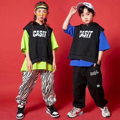 [COD] Childrens hip-hop suit boys tide loose short-sleeved summer hiphop clothes children