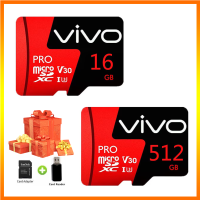 VIVO กล้องวงจรปิด16GB 32GB 128GB 256GB 512GB การ์ดความจำความเร็วสูง Micro การ์ด SD XC Microsd บัตร TF แฟลชการ์ดเมมโมรี่มือถือการ์ดความจำ Class 10