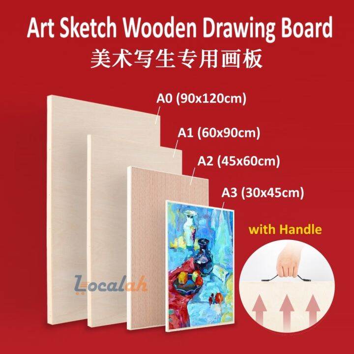 A1/A2/A3 Size Wooden Drawing Board Art Sketch with Handle Lazada