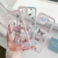 {L electronic shell} Sanrio Mymelody Kuromi การ์ตูน Kawaii สัตว์ iPhone 11สำหรับ Iphone12/13pro Max โทรศัพท์มือถือกรณี Xs Max Anti Fall อุปกรณ์ต่อพ่วง Produu