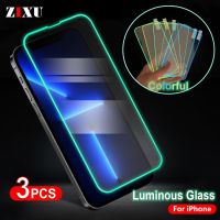 hot【DT】 3Pcs Protectors iPhone 13 12 XR X XS Glowing Tempered Glass 7 8