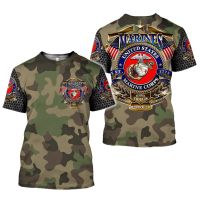 2023 NEW2021 LatestUS Marines 3D พิมพ์เสื้อผ้า JA0188Fashion แขนสั้นผู้ชาย3D เสื้อยืด