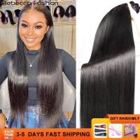 Rebecca 10A Pre Colored Bone Straight Human Hair Bundles Brazilian Straight Hair Weave Bundles Deal Remy Human Hair Extensions Wig  Hair Extensions  P