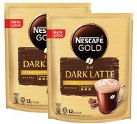 Nescafe Gold Dark Latte 3in1 Coffee Mixed เนสกาแฟ โกลด์ ดาร์ก ลาเต้ 3อิน1 กาแฟปรุงสำเร็จรูป 30g. x 12ซอง (2แพค)