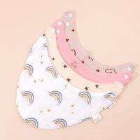 ▨✸ 4pcs Baby Pink Series Bibs Triangle Scarf Cotton Child Bandana Bib Dribble Bibs Newborn Slabber Absorbent Cloth Bib Towel