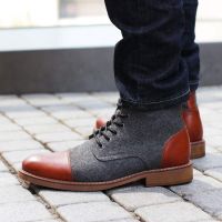 Fashion Leather Mens Shoes Handsome British Classic Patchwork