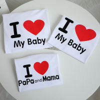 [In stock]ins อเมซอน LOVE MY BABY พิมพ์แม่ครอบครัวพอดีทารก T เสื้อฤดูร้อนเต็มรูปแบบของการปรับปรุงบ้าน