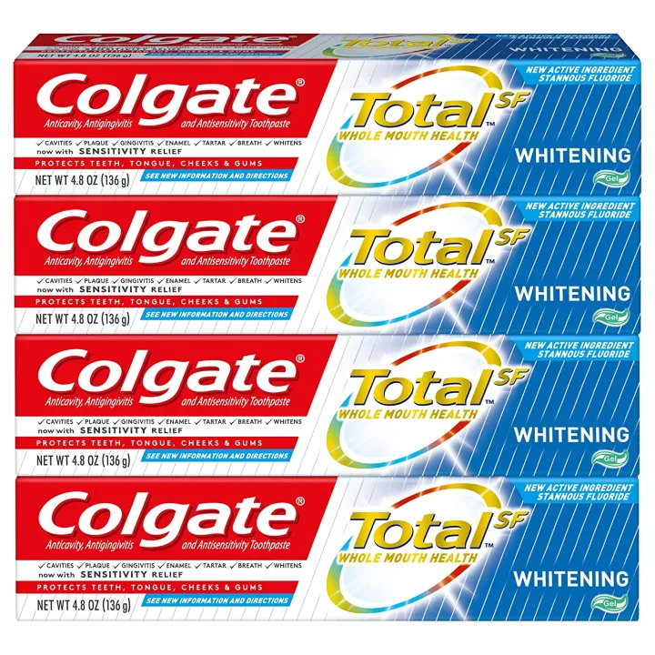 Colgate Total Whitening Toothpaste Gel with Stannous Fluoride and Zinc