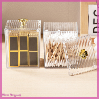 Manao Makeup Storage Organizer ห้องน้ำ Jar ผ้าฝ้าย Swab กล่องเก็บของภาชนะสี่เหลี่ยม