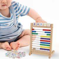 Dolity ทำจากไม้ที่มีสีสัน Abacus ของเล่นการศึกษาสำหรับอนุบาลปฐมวัยประถมศึกษา