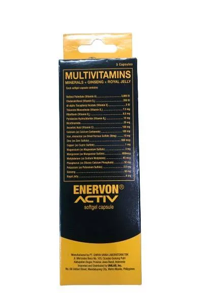 Enervon Activ Multivitamins Minerals Ginseng Royal Jelly 5 Softgel Capsules Lazada Ph 4376