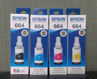 EPSON T664  BLACK C M Y ครบ 4 สี 1ชุด  Ink Tank แท้ ศูนย์ ใช้กับ เครื่อง  L100, L110,L120,L220, L200, L210,L300,L350,L355,L360,L380,L385