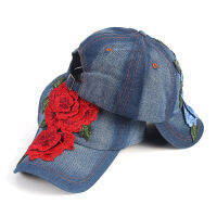 DENIM เบสบอลหมวกผู้หญิง VINTAGE ดอกไม้ออกแบบหมวกใหม่มาถึง casquette Femme SnapBack hip hop gorras mujer สุภาพสตรีหมวก