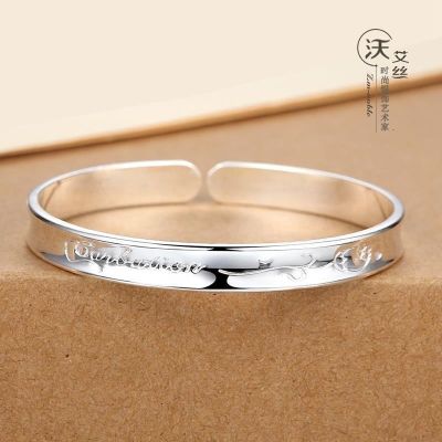 Carnations silver bracelet female model of opening 999 fine solid sterling young hand ring jewelry design niche