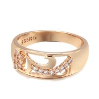 Hot Fashion Ethnic Bride Wedding Rings 585 Rose Gold With Natural Zircon Party Accessories Fine Vintage Jewelry 2022 New