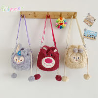 กระเป๋า Messenger การ์ตูนตุ๊กตา Stellalou Shelliemay Lotso Drawstring Crossbody Bucket Bag