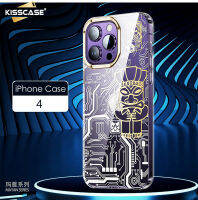 KISSCASE เคสโทรศัพท์โปร่งใสพื้นผิววงจร HD สำหรับ IPhone 12 13 14 Pro Max เคสด้านหลังกรอบ TPU PC แข็งกันกระแทกสำหรับ IPhone 13 Promax Maya ป้องกันเลนส์ด้วยไฟฟ้าเคลือบ