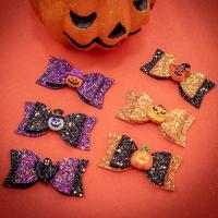 1PC Halloween Bow Hair Clips For Girls Skeleton Skull Bat Hairpins Glitter Hair Bows Kids Headwear Hair Accessories