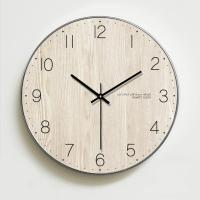 12 Inch Household Modern Round Wooden Clock Living Room Bedroom Wall Clock Nordic Mute Decoration Clocks