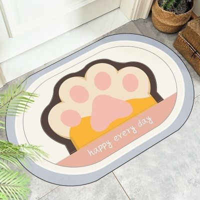 Door Mat พรมเช็ดเท้ากันลื่น พรมเช็ดเท้า แบบวงรี ขนาด 40x60cm ซับน้ำได้ดี แห้งเร็ว มีจุดกันลื่นด้านล่างพรม พรมเช็ดเท้ากันลื่นซับน้ำอย่างดี Indoor Doormat Non-Slip พรมตกแต่งห้อง พรมแต่งห้องนอน พรมตกแต่งบ้าน Door Mat with Non-Slip