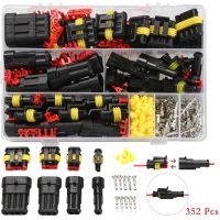 352pcs Waterproof Electrical Wire Connector 1/2/3/4 Pin Way Seal Quad Bike 12A IP68 Electrical Automotive Plug Terminals Kit Car