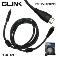 Glink HDMI Cable V1.4 M to M ความยาว 1.5M รุ่น Glink029 M-M สายเคเบิ้ล สายต่อ สายถัก สาย HDMI minihdmi ส่งสัญญาณไว