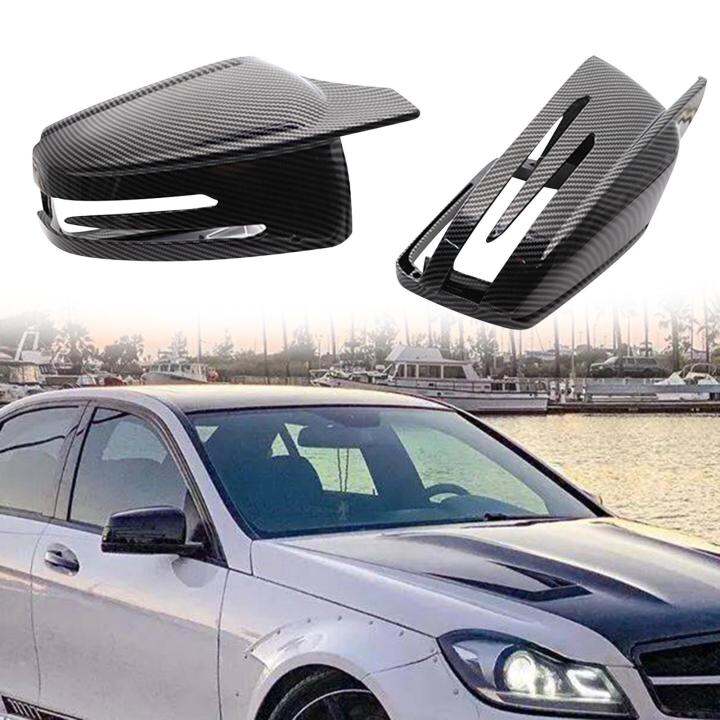 prasku-ขอบฝาปิดกระจกมองข้างมองหลัง2ชิ้นสำหรับ-mercedes-benz-c-class-c200